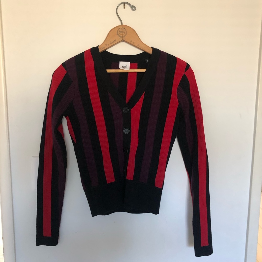 Cabi Cropped Stripped Sweater